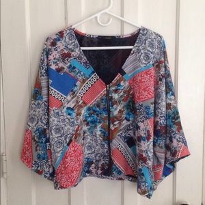 Floral patchwork boutique shirt